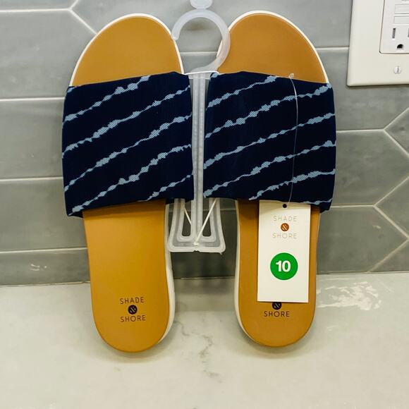 Shade & Shore Sandals Pool Slides Kassidy Platform NWT SZ 10 tie dye - Picture 1 of 9
